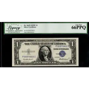 $1 1935-F blue seal. Small Silver Certificates 1615