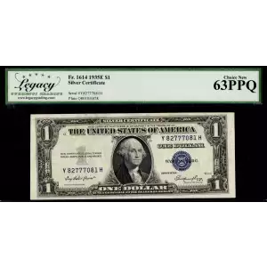 $1 1935-E blue seal. Small Silver Certificates 1614