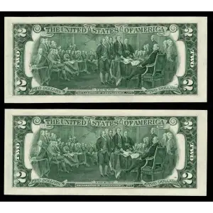 $2 1976 Green seal Small Size $2 Federal Reserve Notes 1935-K