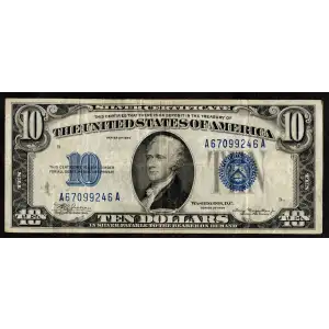 $10 1934 blue seal. Small Silver Certificates 1701 (2)