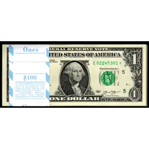 $1 2013 Green seal. Small Size $1 Federal Reserve Notes 3002-E*