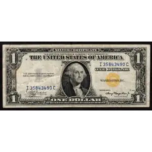 $1 1935-A yellow seal Emergency Notes Issued During WW2 2306