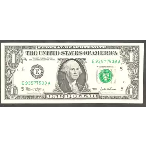 $1 2003 Green seal. Small Size $1 Federal Reserve Notes 1928-E