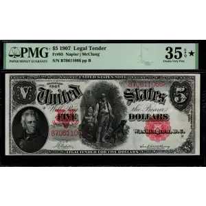 $5  Small Red, scalloped Legal Tender Issues 85