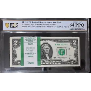 $2 2017-A. Green seal Small Size $2 Federal Reserve Notes 1941-B*