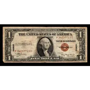 $1 1935-A brown seal Emergency Notes Issued During WW2 2300