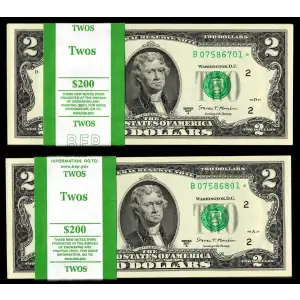 CONSEC PAIR: $2 2017-A STAR PACKS - New York w/ 100 sequential star deuces GEM