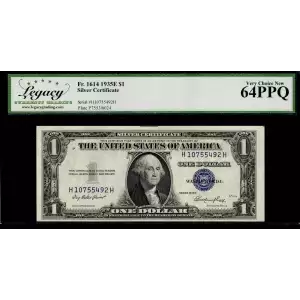 $1 1935-E blue seal. Small Silver Certificates 1614