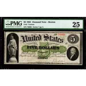 $5   Legal Size Notes The Demand Notes of 1861 3