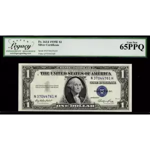 $1 1935-E blue seal. Small Silver Certificates 1614