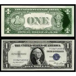 $1 1935-E blue seal. Small Silver Certificates 1614