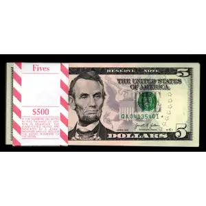$5 2021 Small Size $5 Federal Reserve Notes 1999-A*