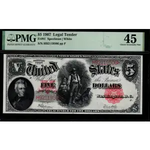 $5  Small Red, scalloped Legal Tender Issues 91