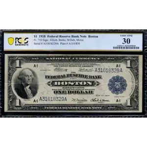 $1 1918  Federal Reserve Bank Notes 710 (2)