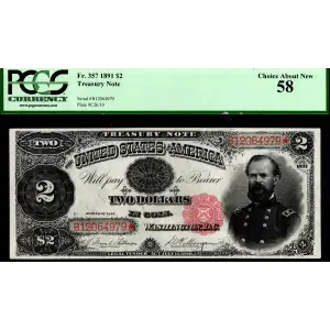 $2 1891 Small Red Treasury or Coin Notes 357