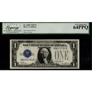 $1 1928 Blue seal Small Silver Certificates 1600 (2)