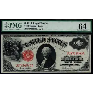 $1 1917 Small Red, scalloped Legal Tender Issues 36