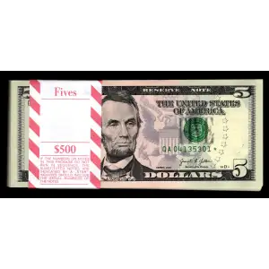 $5 2021 Small Size $5 Federal Reserve Notes 1999-A*