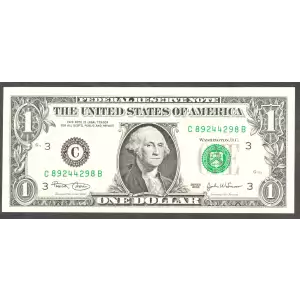 $1 2003 Green seal. Small Size $1 Federal Reserve Notes 1928-C