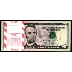 $5 2013  Small Size $5 Federal Reserve Notes 1996-B*
