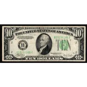 $10 1934-C.  Small Size $10 Federal Reserve Notes 2008-B