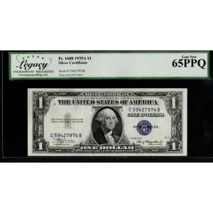 $1 1935-A blue seal. Small Silver Certificates 1608