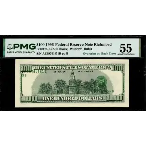 $100 1996  Small Size $100 Federal Reserve Notes 2175-E