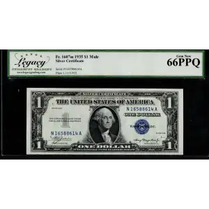 $1 1935 blue seal. Small Silver Certificates 1607m