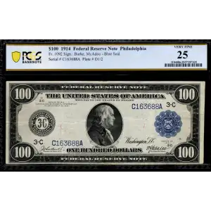 $100 1914 Blue Seal Federal Reserve Notes 1092 (2)